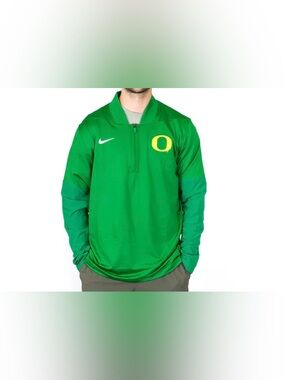 Nike Oregon Ducks Coaches Dri-Fit Green On-Field Long 1/4 Zip Jacket Men XXL Mid